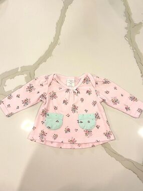 Laura Ashley Baby Girl Pink Floral Long Sleeve Top 6-9M